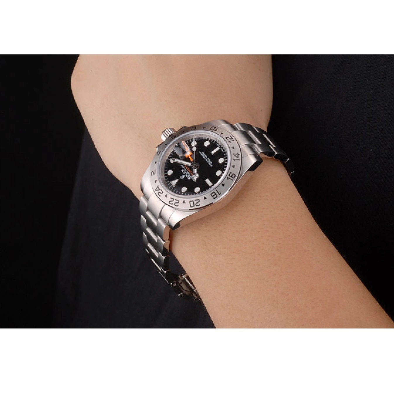 Best AAA Replica Sites Bezel Watch Steel Stainless Explorer Dial Black Rolex 0624